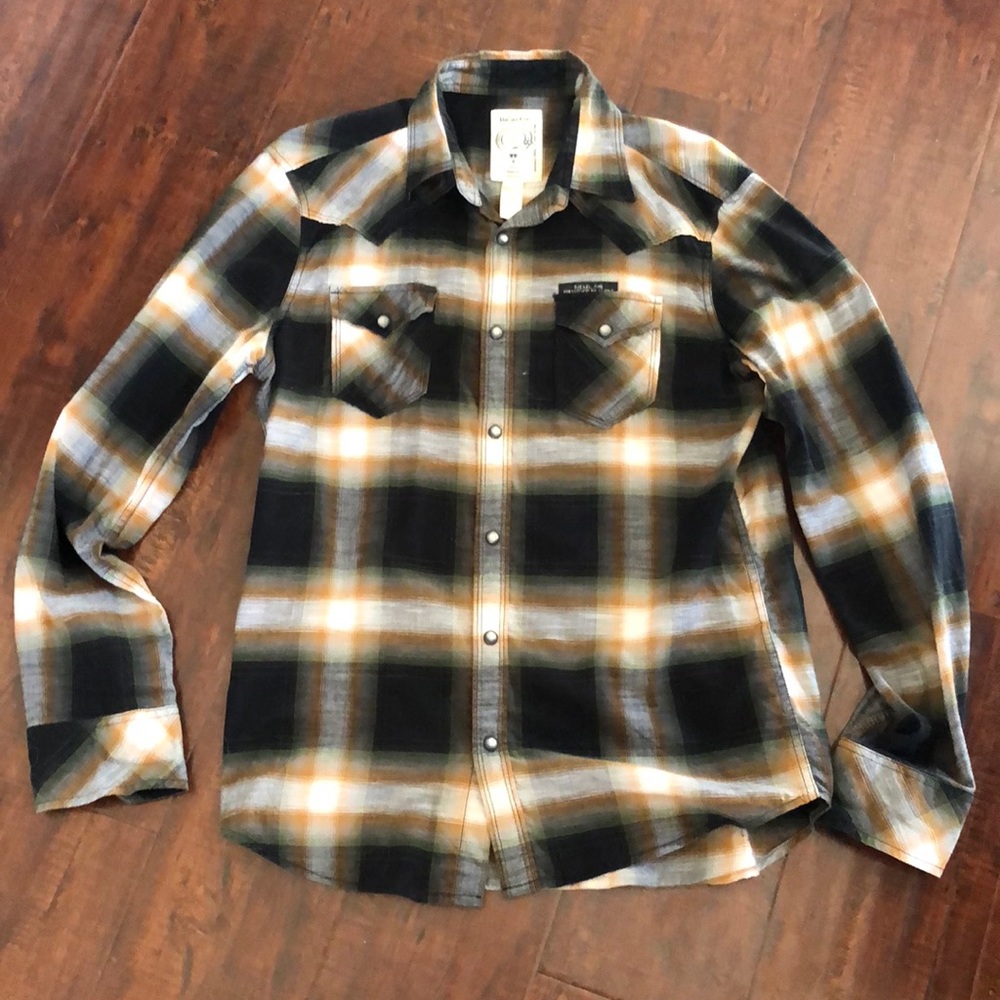 Diesel plaid long sleeve collar
